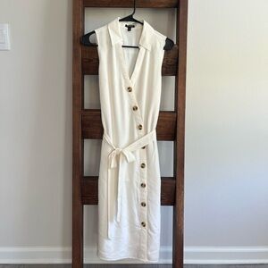 Express Cream Button-Down Dress